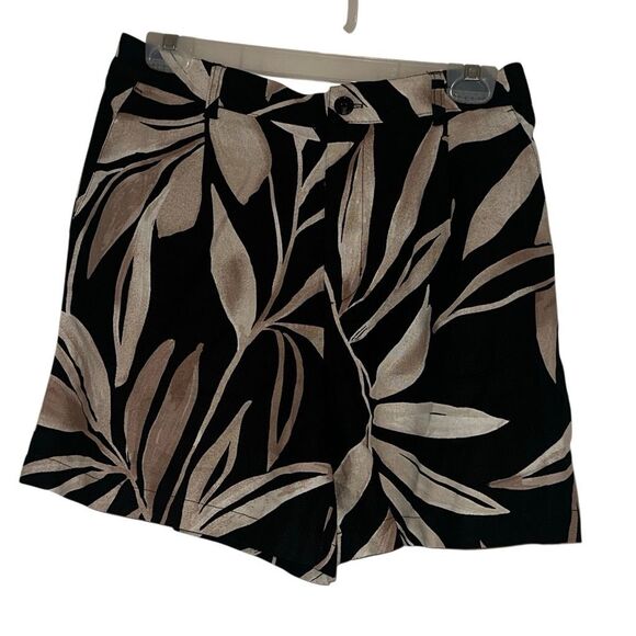 *NEW* Set of Black Ruffle Small Tank w/ Tropical Print Linen Shorts Sz 6 - Picture 8 of 16